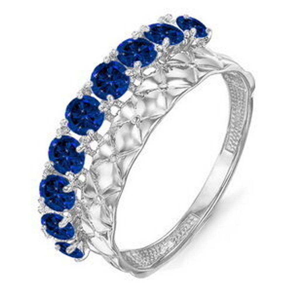 Серебряное кольцо с синим кварцем 18,5 размер