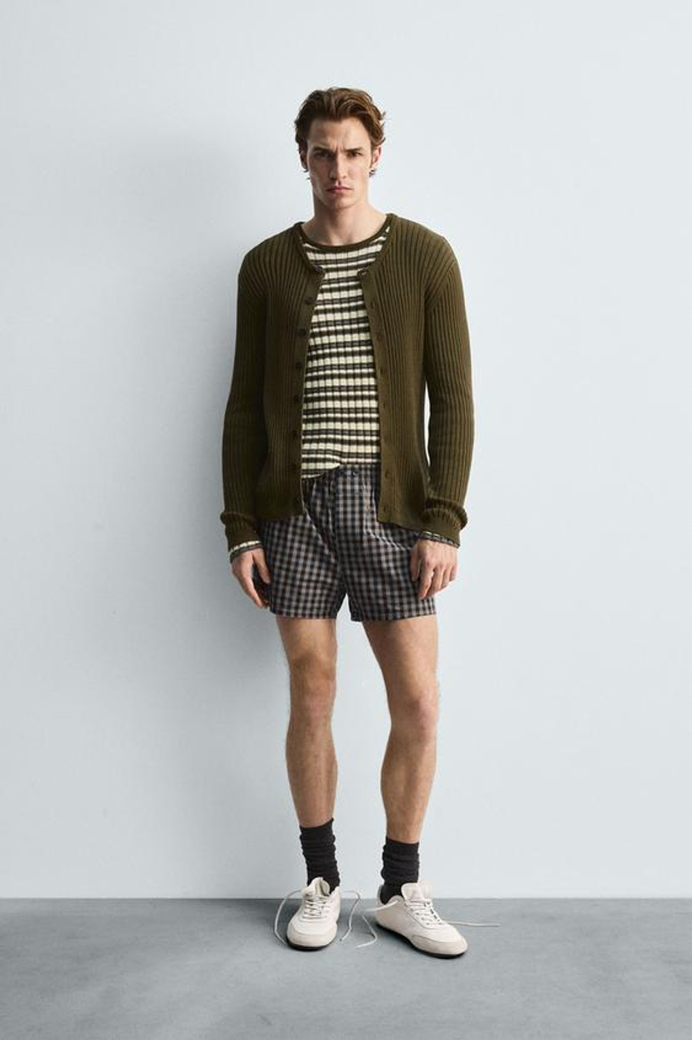 ZARA ТРУСЫ-БОКСЕРЫ ИЗ ПОПЛИНА В КЛЕТКУ - LIMITED EDITION, РАЗНОЦВЕТНЫЙ