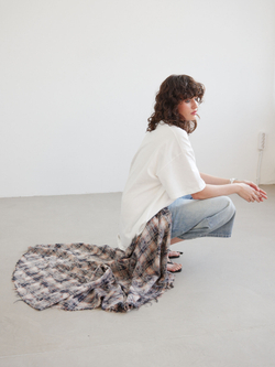 Юбка-килт Grunge, сине-бежевая