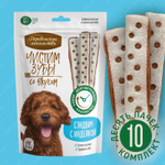 Сэндвич для чистки зубов собак с уткой Деревенские лакомства 5 упаковок по 0,09кг Чистим зубы