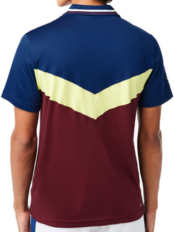 Теннисное поло Lacoste Tennis x Daniil Medvedev Seamless Effect Polo Shirt - bordeaux/lime/navy blue