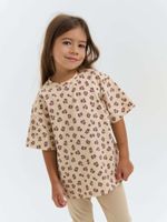 Футболка оверсайз "Бежевый леопард"