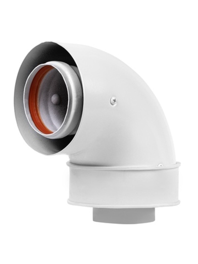 Отвод коаксиальный промежуточный Royal Thermo 60/100, 90 гр. M/M, подкл. через хомут