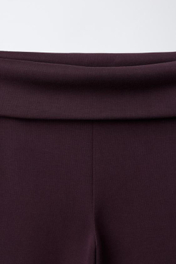 ZARA СПОРТИВНЫЕ БРЮКИ WIDE LEG, БАКЛАЖАННЫЙ