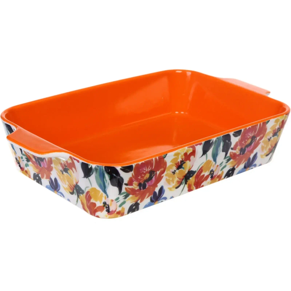 Форма керамическая для запекания «Пионы» 39*23*7см