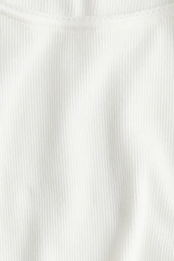 H&M Топ в рубчик с длинными рукавами, белый