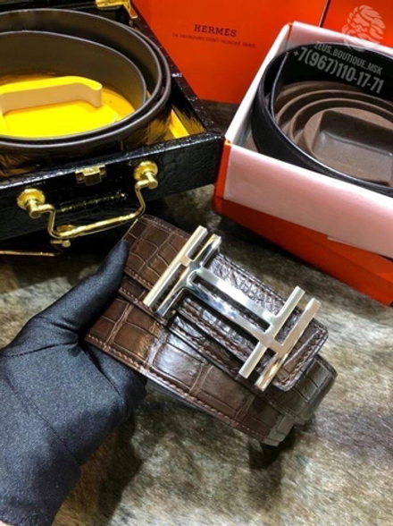 Ремень Hermes из кожи крокодила
