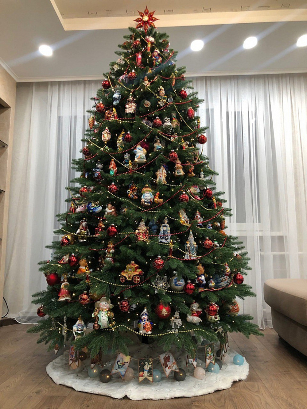 Ель искусственная Самарская 2,1 м подставка металл 100% Литые веточки МаксКристмас