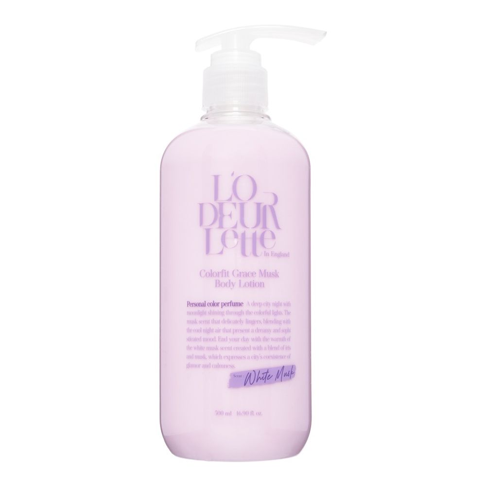 L&#39;ODEURLETTE  Парфюмированный лосьон для тела c ароматом белого мускуса - IN ENGLAND COLORFIT CHERRY FLEUR BODY LOTION ,500мл