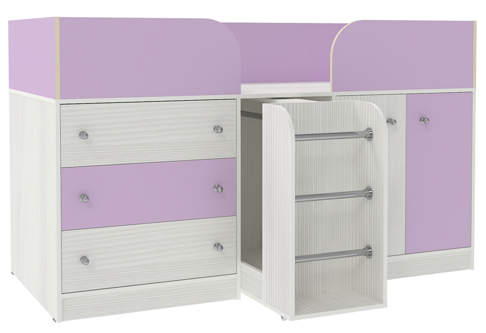 Кровать-чердак КарИВи Малыш 4 Белое Дерево Ирис