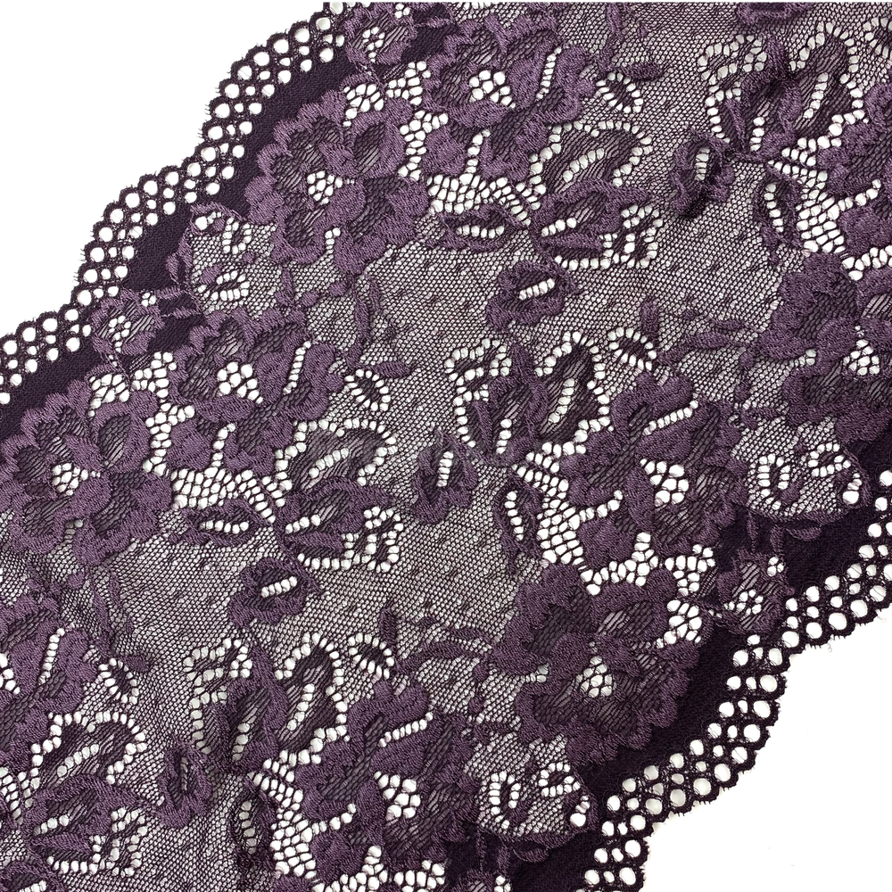 Кружево эластичное бледно-фиолетовое 21 см