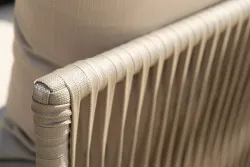 "Форли" лаунж-зона 4-местная плетеная из роупа (веревки), каркас алюминиевый светло-серый, роуп серо-коричневый