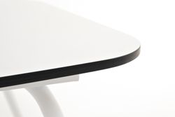 "Верона" журнальный стол из HPL 120х65, H40, каркас белый муар, цвет столешницы "молочный"