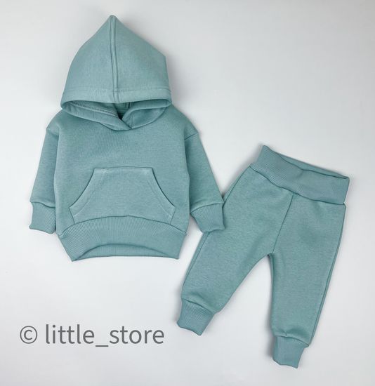 Комплект из футера с начесом "Simple" Шалфей