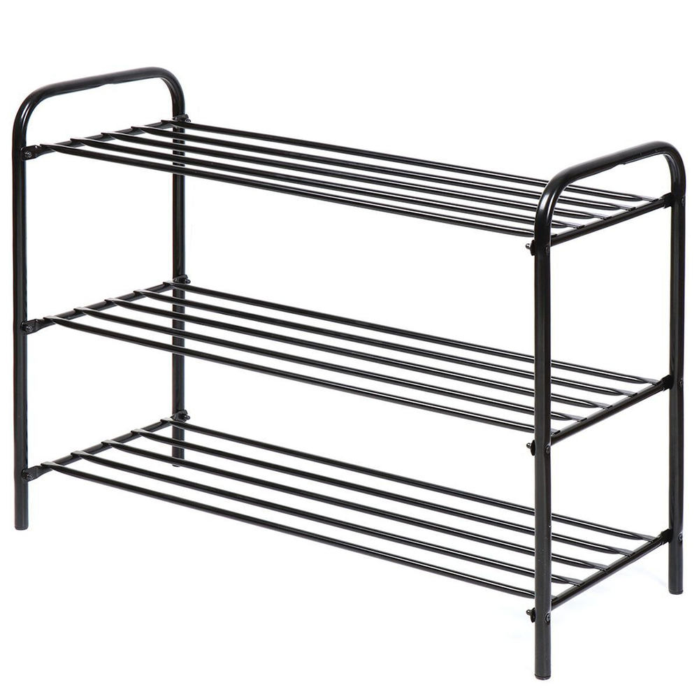 Полка для обуви, мет-л, 3 секц, 79х33х59 см, чер, Nika, ЭТК3/Ч