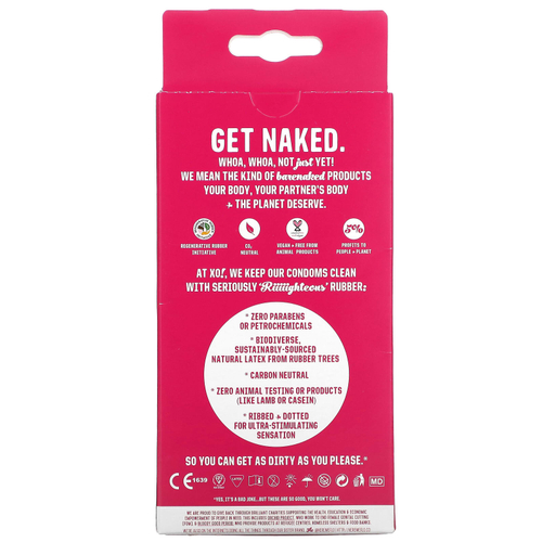 Here We Flo, XO! Rightous, резиновые презервативы в горошек, без запаха, 6 шт.