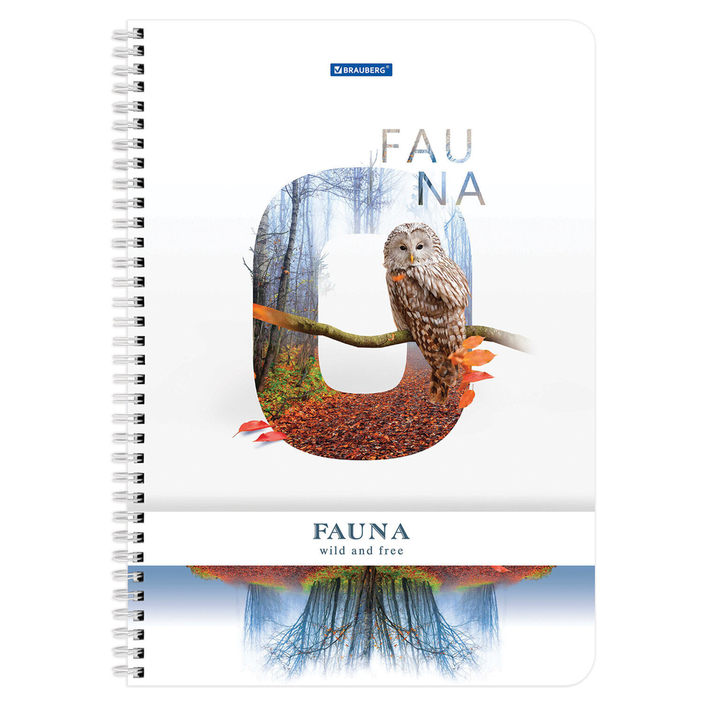 Тетрадь А4 96 л. BRAUBERG гребень клетка обложка картон "Fauna" (4 штуки в упаковке)