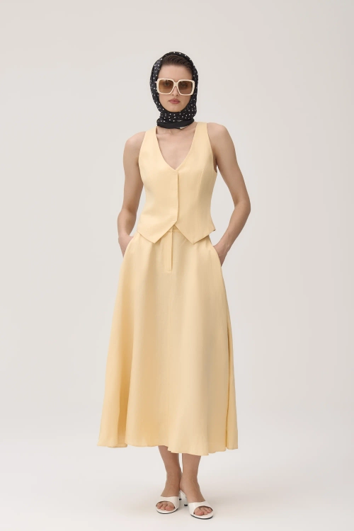 Льняная юбка А-силуэта