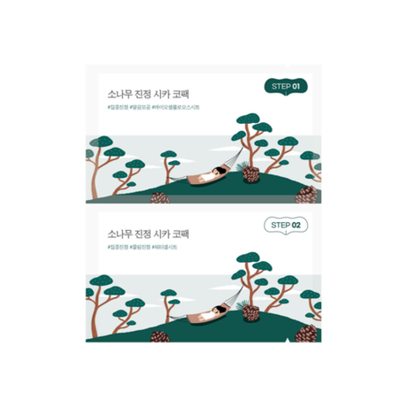 Round Lab Pine Tree Soothing Cica Biocellulose Nose Pack 5шт