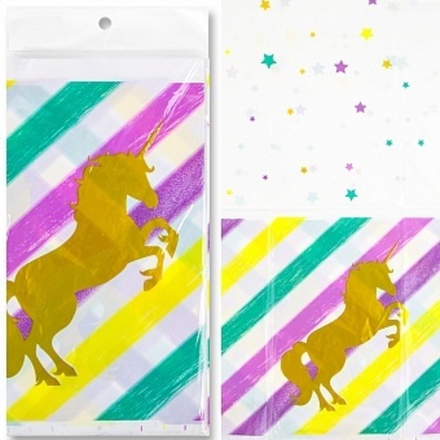 Скатерть одноразовая Единороги 130*220 см.