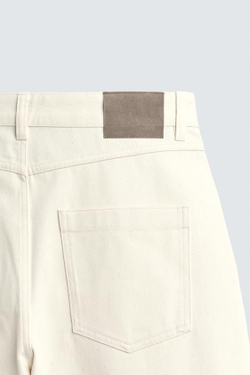 ZARA БРЮКИ RELAXED FIT, СВЕТЛО-БЕЖЕВЫЙ