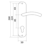 Ручка на планке Trodos, AL106/85-L CP, 204481, хром