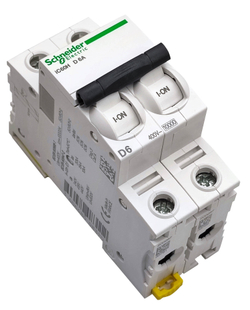 Автоматический выключатель Schneider Electric iC60H D 2P 6A 10кА A9F85206 Серия Acti 9 два полюса 2 ампера ток расцепления D 10 килоампер