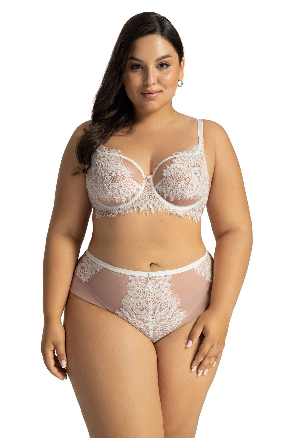 Бюстгальтер Bliss с мягкой чашкой и кружевом с ресничками (Размер: 80F) (Цвет: кофейный)