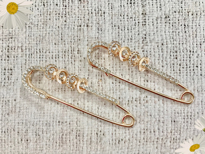 Булавки декоративные со стразами, р. 7х1,5 см.