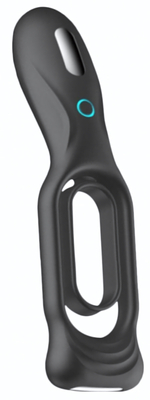 Черное двойное эрекционное виброкольцо N 88 Vibrating Rechargeable Cock Ring (Цвет: черный)