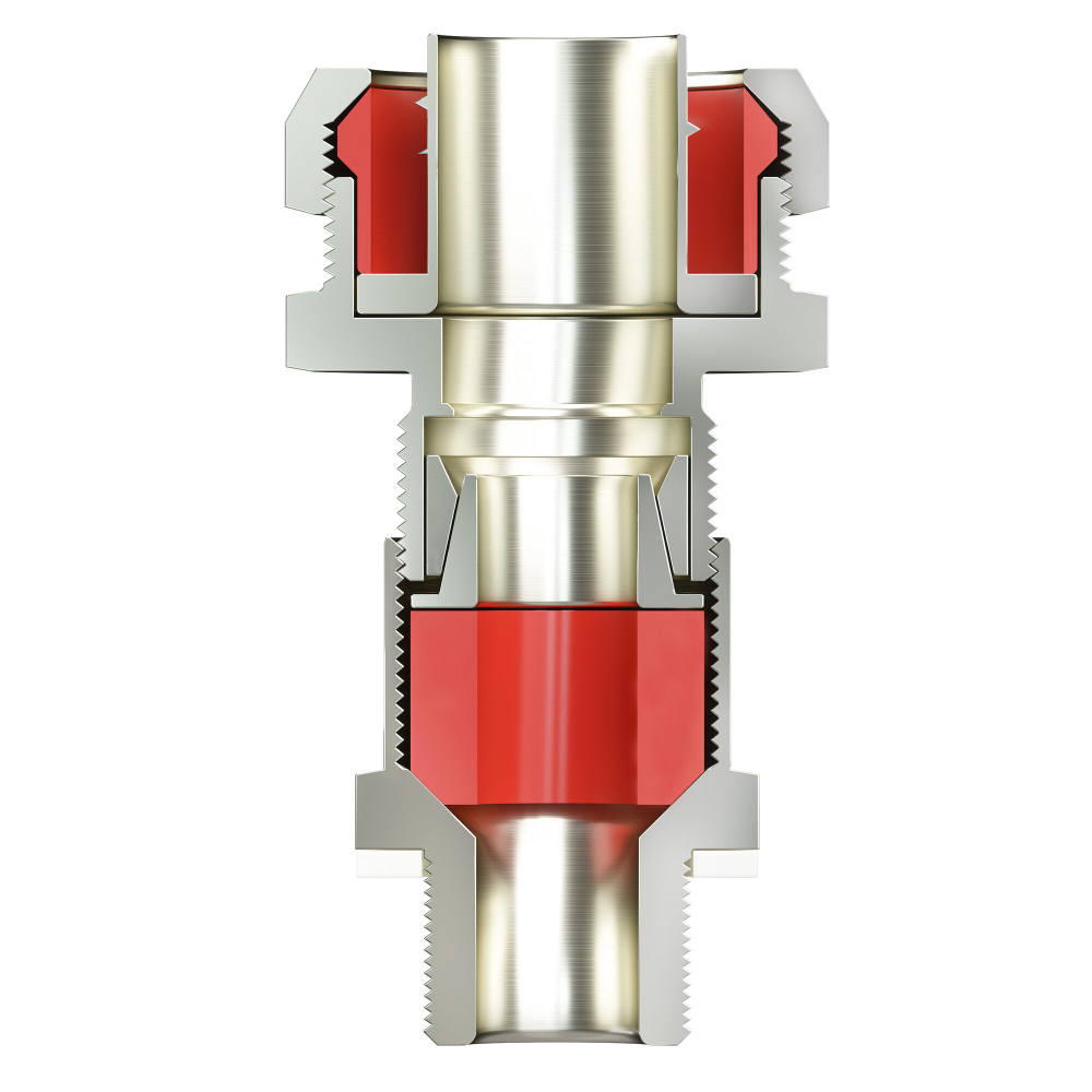Взрывозащищенный кабельный ввод серии КАЕРМ для бронированного инебронированного кабеля в металлорукаве COSMEC Dn:15 М20х1,5 d:5,8-12мм.Никелированнаялатунь IP66/IP68