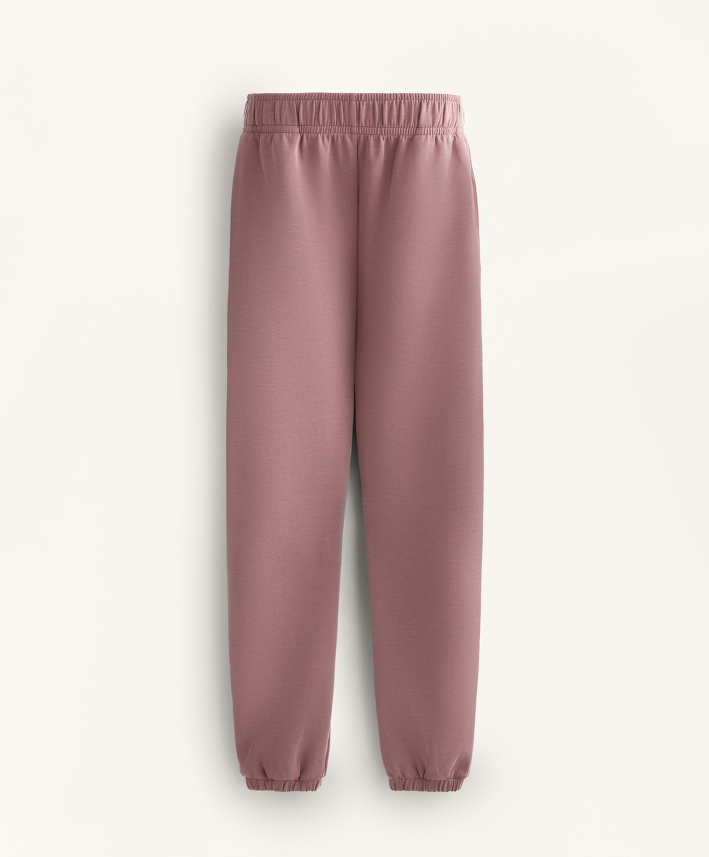 OYSHO Брюки-джоггеры из модала с начесом, розово-лиловый