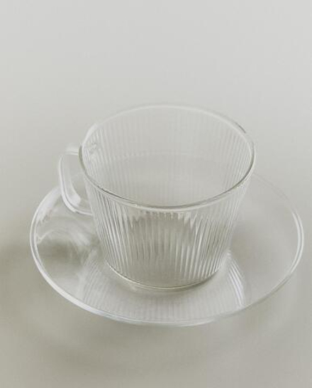 Zara Home чайная пара из боросиликатного стекла, цвет прозрачный, 15.5 см