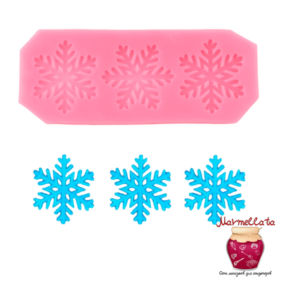 Молд силиконовый "Снежинки", 17,5*6,8*0,5 см