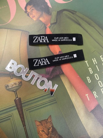 Бирка Zara Зара чёрная (Морокко) 64х14 мм