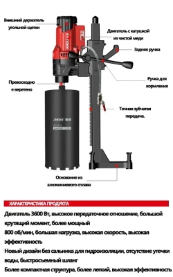 JINDU алмазное сверление бетона Z1Z-9235 3600 Вт