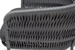 "Диего" обеденная группа на 4 персоны со стульями "Бордо" плетения колос, столешница "серый гранит"