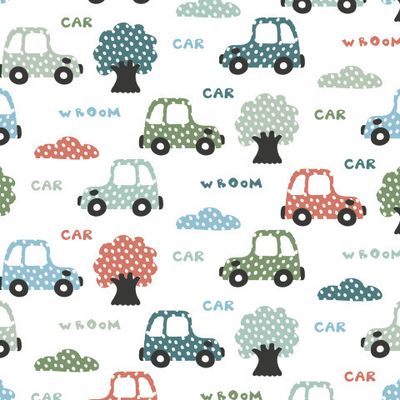 Buy baby fabric cars polka dot white red