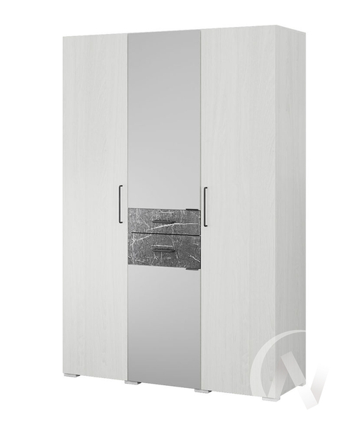 Шкаф 3-х створчатый Спальня Теана МДФ (ясень анкор светлый/мрамор дарк)