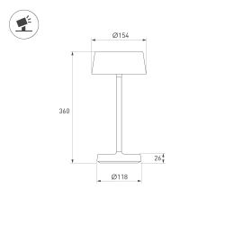 Светильник настольный SP-LATIDE-1.5W Warm2700 (Черный, 125 deg, 5V) (Arlight, IP54 Металл, 2 года) 060834