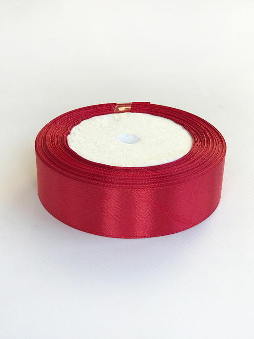 Атласная лента 25 мм (25 ярд)  цвет бордовый