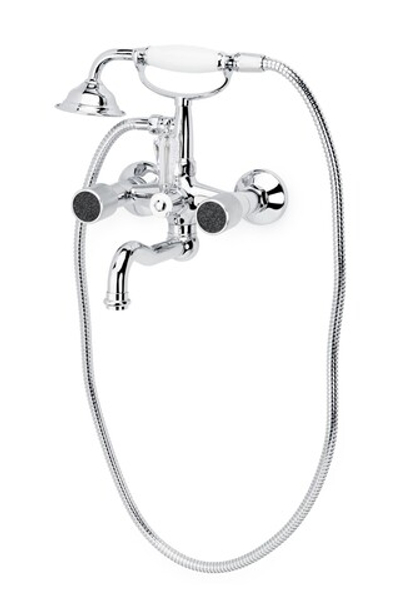 Смеситель для ванны, душ. компл. ROYAL CRYSTAL black, хром переключатель чёрный Swarovski_Комплект