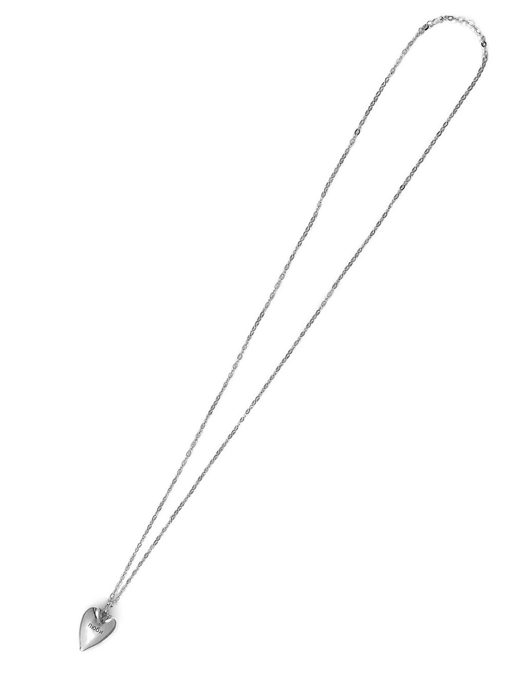 Колье-сердце Любимая на цепочке с лентой