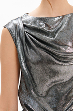 23427 Блузка женская (серебристо-черный)