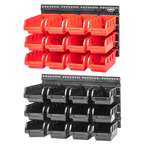 Настенный стеллаж-органайзер для хранения метизов (475х272х15), 24 лотка (160x102x75) ARNEZI R7201301