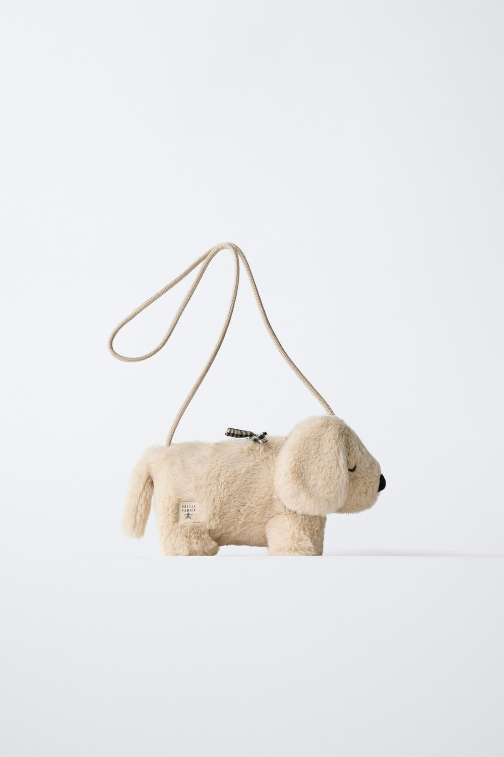 ZARA СУМКА В ВИДЕ ЩЕНКА ИЗ ИСКУССТВЕННОГО МЕХА, ЭКРЮ