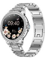 Смарт часы PARASMART Eva i58 (блочный браслет со стразами, серебристый)