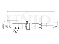 Амортизатор газовый передней подвески левый UNIO SAB-10010