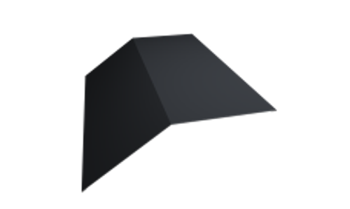 Планка конька плоского 190х190 матовый RAL 7024 графит (2м)