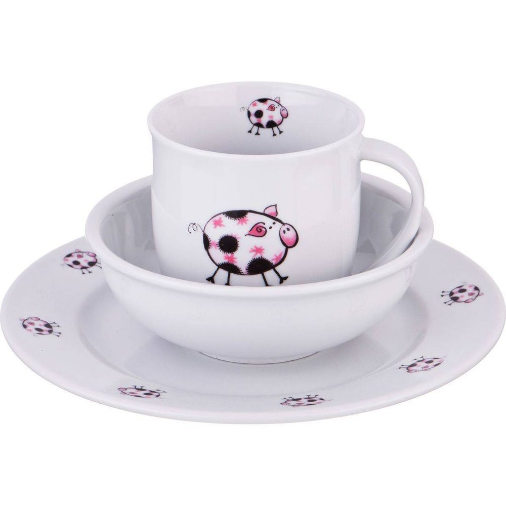 НАБОР ПОСУДЫ НА 1 ПЕРСОНУ 3 ПР.: КРУЖКА 300МЛ+ТАРЕЛКА 21,5СМ + САЛАТНИК 15СМ.